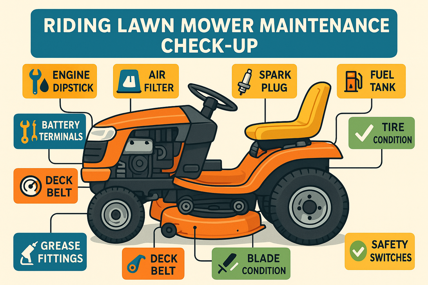 riding mower check up guide