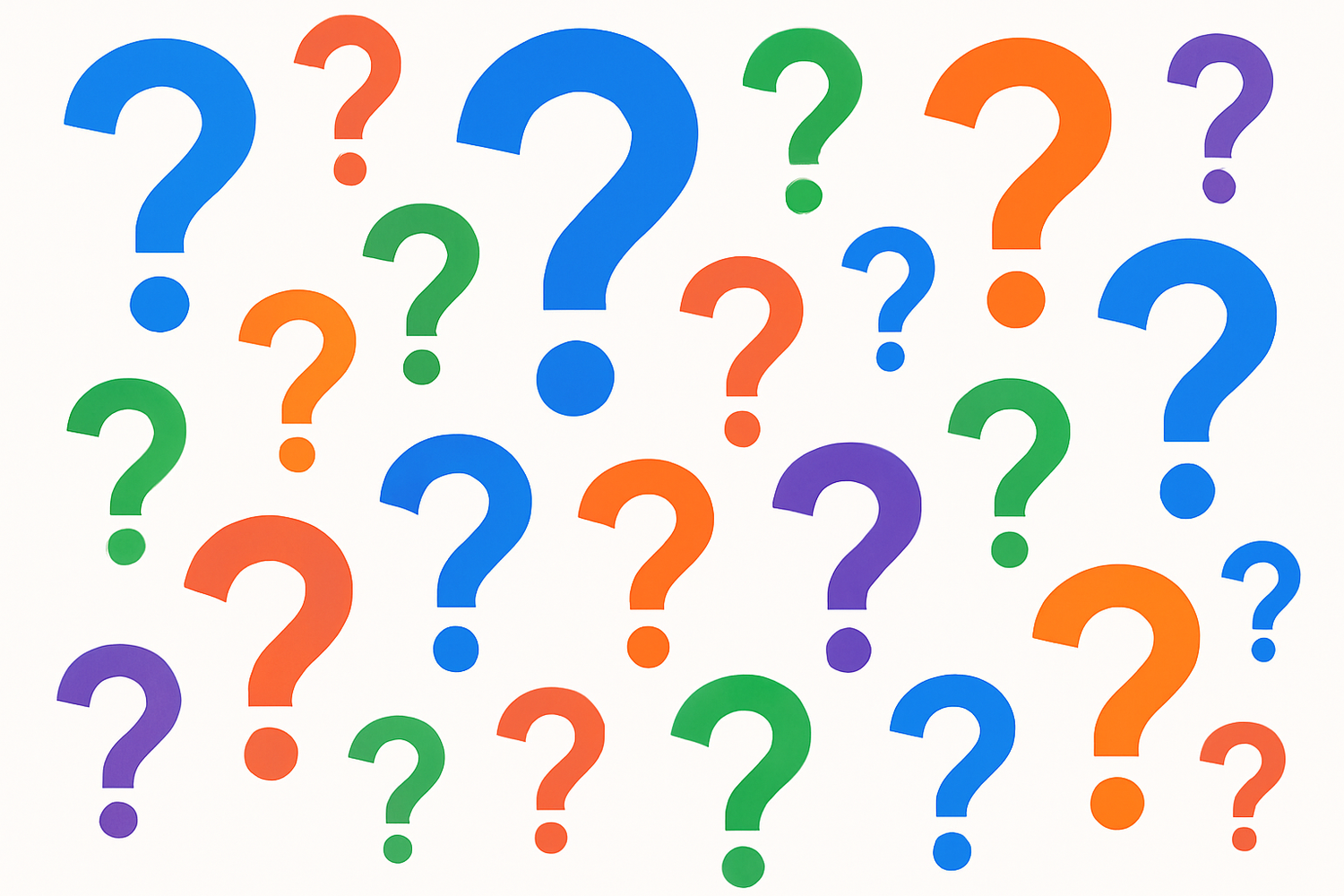 mukltiple question marks using the website colors